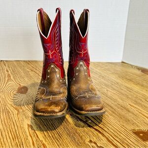 Ariat Size Kids 1.5 Red and Brown Western Cowboy Boots